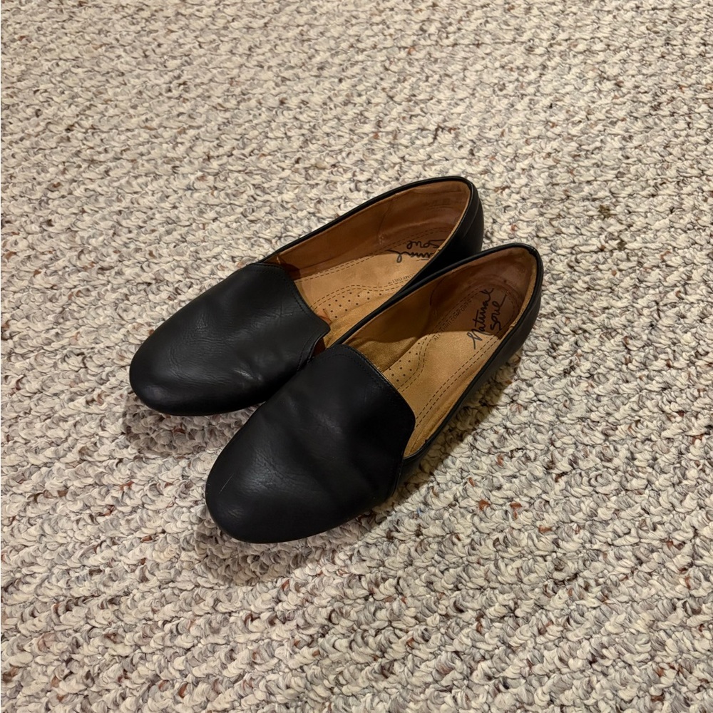 Black Leather Women's Loafers